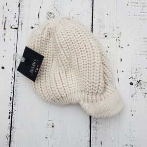 Ba-Bo Womens One Size  SOFT White Knit Ball Hat NEW Made in Italy